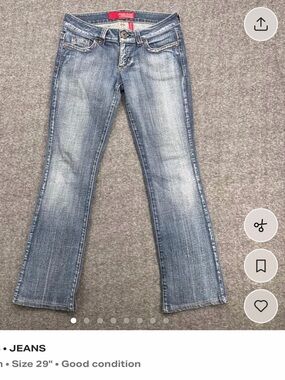GUESS Women's Mid-Blue Bootcut Jeans with Faded Wash